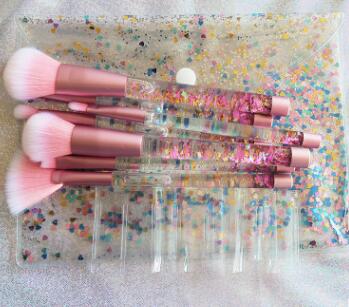 Maiden 7 makeup brushes, blue hair pink crystal shank make-up suit diamond series makeup brush Maiden 7 makeup brushes, blue hair pink crystal shank make-up suit diamond series makeup brush